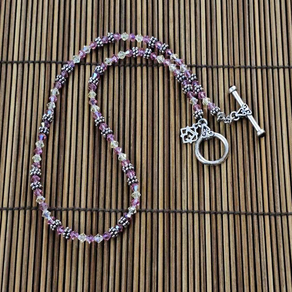925 Silver Elyse Ryan Crystal Necklace (Vintage)